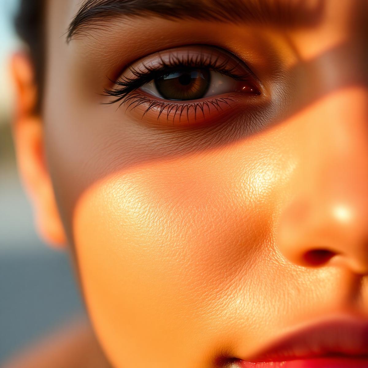 Close-up of healthy glowing skin
